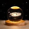 Luminous Star Crystal Ball Lamp with Nebula, Solar System, Saturn, Moon, and Deer Imagery, 3000k Light Color, USB Powered, Solid Wood Base - Ideal Lighting for Astronomy Enthusiasts - Image 7
