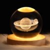 Luminous Star Crystal Ball Lamp with Nebula, Solar System, Saturn, Moon, and Deer Imagery, 3000k Light Color, USB Powered, Solid Wood Base - Ideal Lighting for Astronomy Enthusiasts - Image 10
