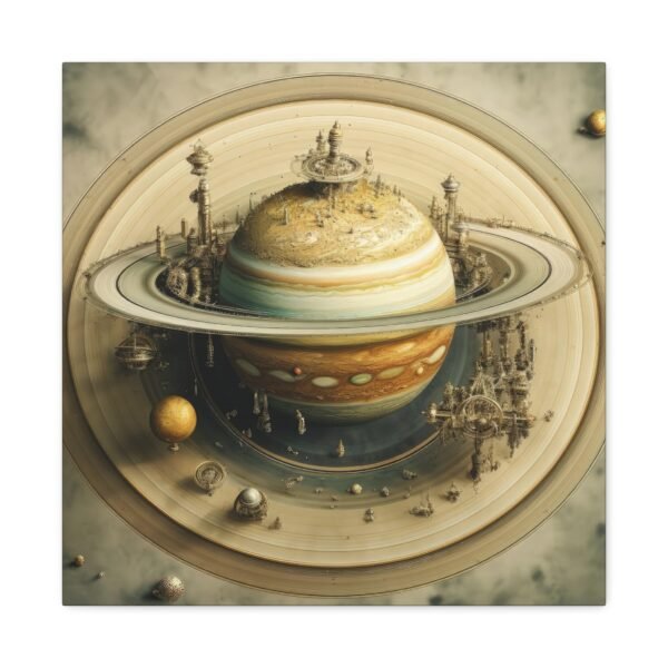 Saturn Re-Imagined #1: High-Quality Cotton Canvas Gallery Wraps in Multiple Sizes (12"x12", 20"x20", 30"x30", 1.25"), with Outstanding Image Clarity and Detail, Solid Support Face, Closed MDF Backing, Suitable for Indoor Use - Unframed Art