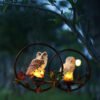 Owl and Parrot Solar LED Hanging Lights: Outdoor Garden Wind Chime Decoration, Wrought Iron, Resin Material, IP55 Waterproof, 6-12 Hours Continuous Lighting, Various Colors Available - Image 3
