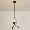Modern Creative Iron Pendant Lamp, Adjustable Height Hanging Chandelier with Humanoid Design, Suitable for Various Decor Styles and Indoor Lighting Needs, Black Finish, E27 Bulb Compatible (Bulb Not Included) - Image 5