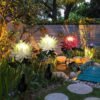 New Solar-Powered Chrysanthemum LED Garden Lamp: Outdoor Decorative Lawn Light with Simulation Flower Design, IP65 Waterproof, Stainless Steel and ABS Material, Available in White, Yellow, and Pink - Image 2