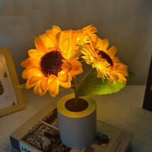 Rechargeable Sunflower LED Night Light: Energy-Efficient Room Decor, Bedhead Atmosphere Light, Ideal Birthday Gift for Girls, 36V